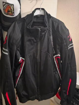 Chaqueta Moto BELA Negra Roja talla xl