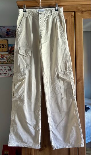 Pantalón Cargo Zara Beige Ancho