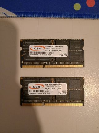 16GB RAM. 2x 8GB DDR3 1600MHz CSX RAM Modules