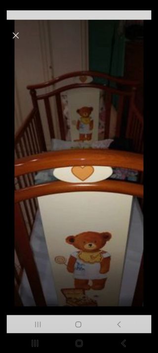 Culla in legno con orsetto e cuore marchio Pali