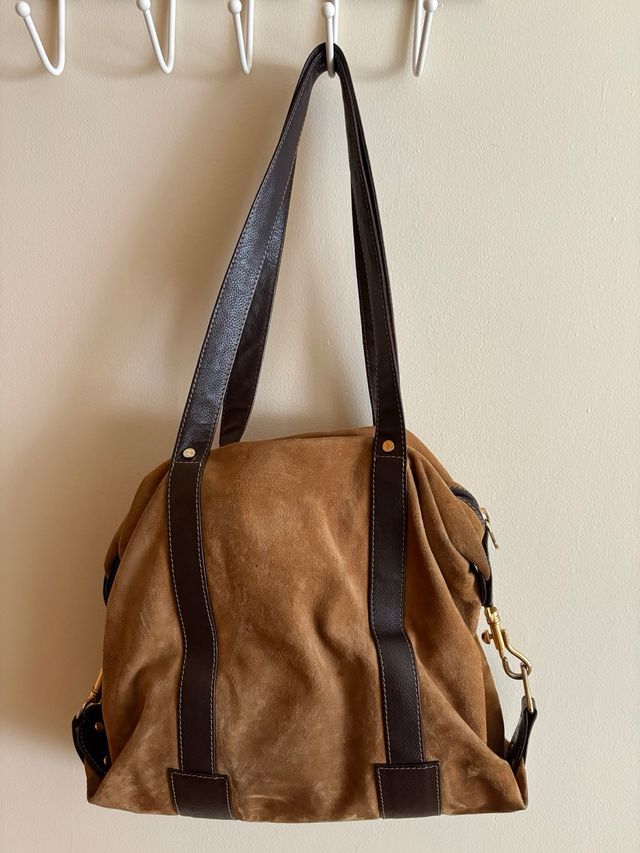 Bolso de Ante Camel y Marrón