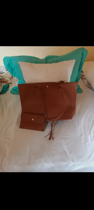 Bolso de mano marrón