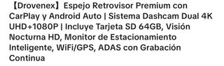 Espejo Retrovisor con CarPlay