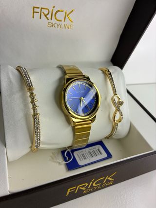 Set FRICK Skyline Azul Dorado Inox Deluxe