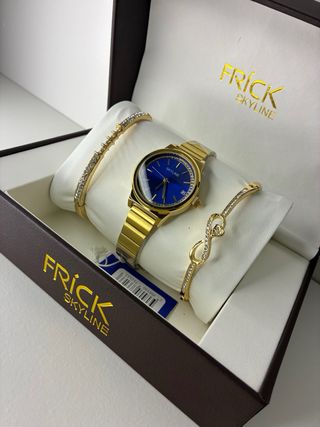 Set FRICK Skyline Azul Dorado Inox Deluxe
