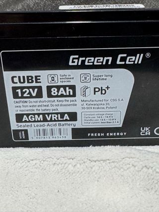 Batería Green Cell CUBE 12V 8Ah AGM VRLA