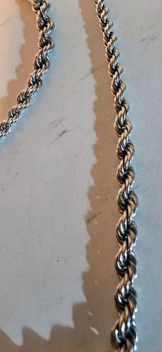 Juego de cadena y pulsera trenzadas plata de ley