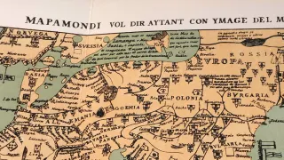 Mapa antiguo Mapamundi facsimil de 1375