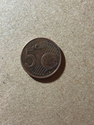 Moneda 5 céntimos Euro Eslovaquia 2009 error