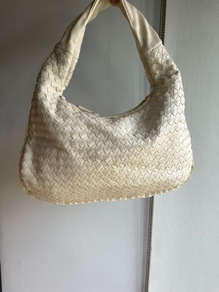 Bolso Hobo Vintage Trenzado Beige