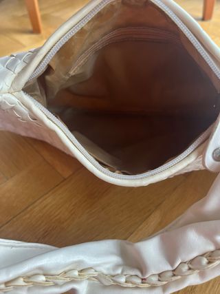 Bolso Hobo Vintage Trenzado Beige