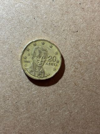 Moneda 20 céntimos euro Grecia 2002