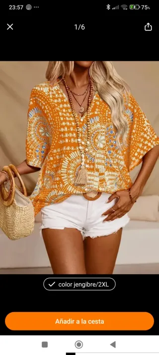 Blusa manga ancha cómoda talla XXL