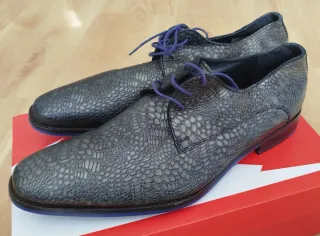 Zapatos Floris Van Bommel grises y azules