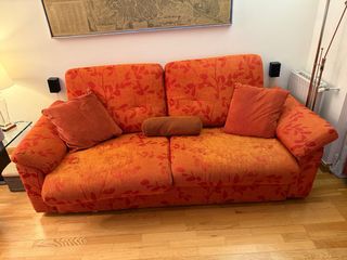 Sofá cama 2 plazas naranja
