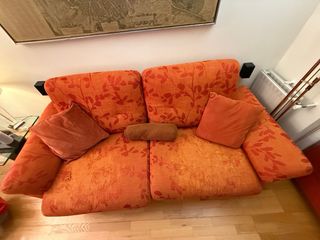Sofá cama 2 plazas naranja