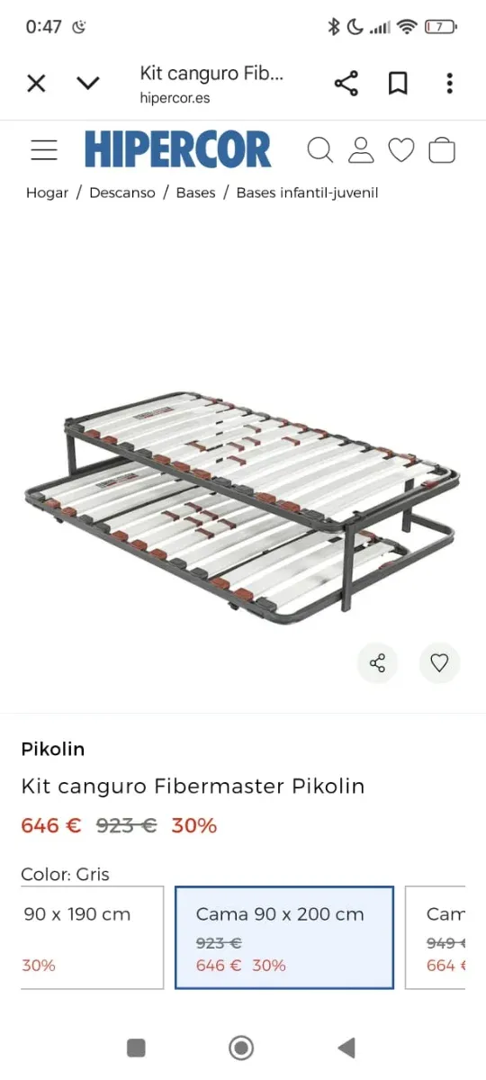 Cama nido/Canguro y colchones Pikolin