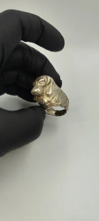 Anillo Plata Hombre Perro Caza Antiguo