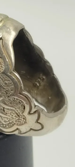 Anillo Plata Hombre Perro Caza Antiguo