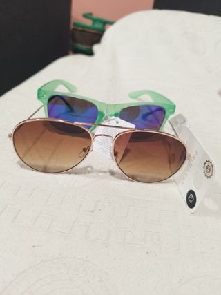 2 Gafas de Sol Nuevas Marrones y Verdes