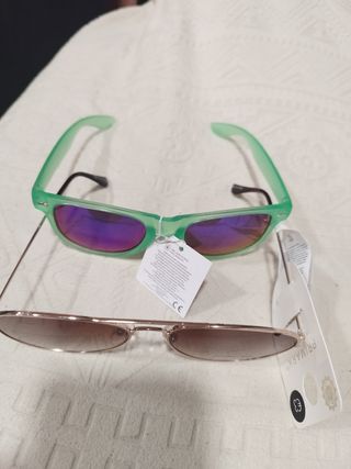 2 Gafas de Sol Nuevas Marrones y Verdes