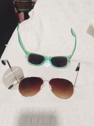 2 Gafas de Sol Nuevas Marrones y Verdes