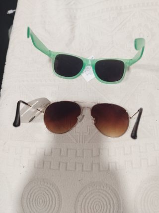 2 Gafas de Sol Nuevas Marrones y Verdes