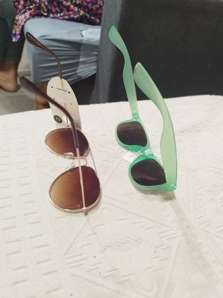 2 Gafas de Sol Nuevas Marrones y Verdes