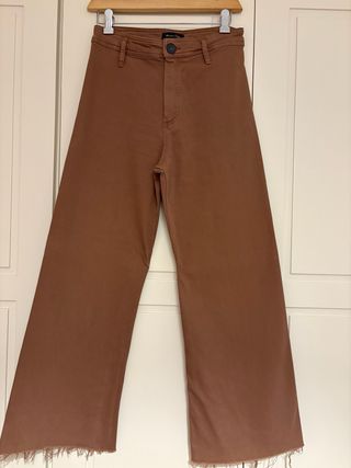 Pantalón ancho Zara Tostado