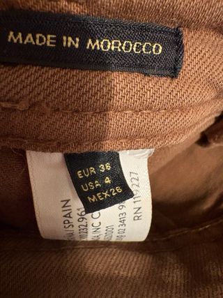 Pantalón ancho Zara Tostado