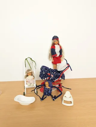 Lote muñeca Steffi love vintage con bebé y carro