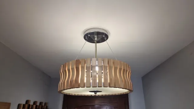 Lámpara de techo Relaxdays madera y metal