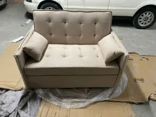 Sofá cama 2 plazas beige