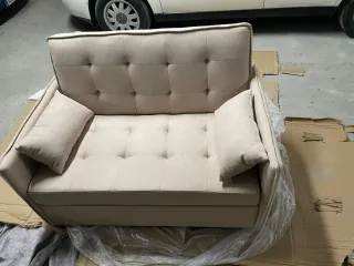 Sofá cama 2 plazas beige