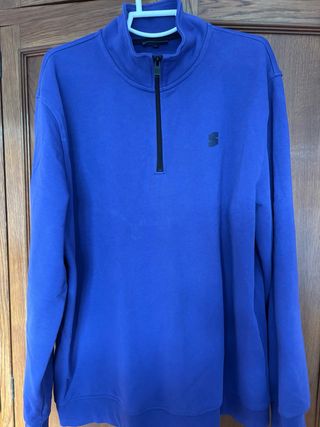Sudadera S Morada Media Cremallera