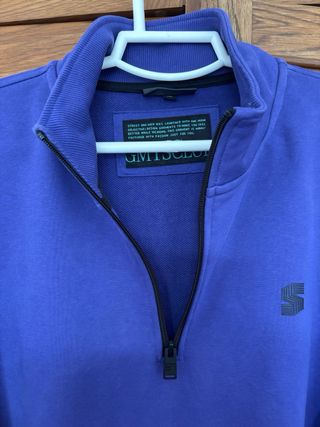 Sudadera S Morada Media Cremallera