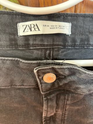 Pantalones Zara Gris Talla L