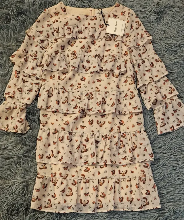 Vestido Maggie Sweet volantes estampado mariposas