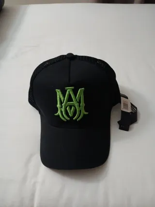 Gorra Amiri Negra con Logo Verde