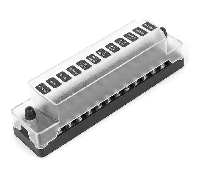 Caja fusibles 12 vías náutica/automoción