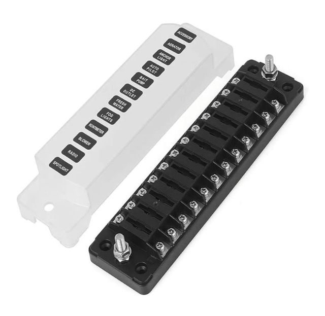 Caja fusibles 12 vías náutica/automoción