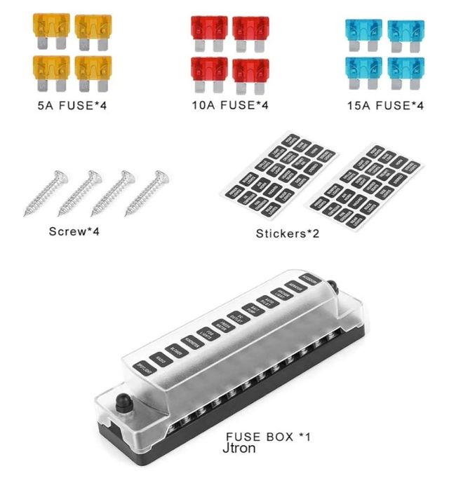 Caja fusibles 12 vías náutica/automoción