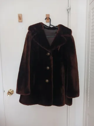 Abrigo de piel auténtica vintage años 80-90