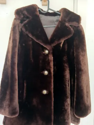 Abrigo de piel auténtica vintage años 80-90