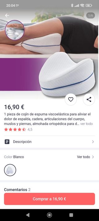 Almohada para piernas.
