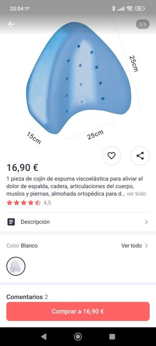 Almohada para piernas.