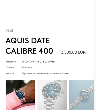 Oris Aquis Calibre 400 Reloj Azul 41,5mm