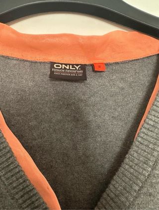 Cardigan Only Grigio e Pesca