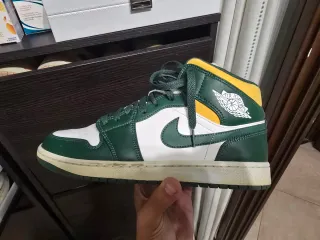 Jordan 1 Mid Stonics Verde/Gialle - Taglia 43