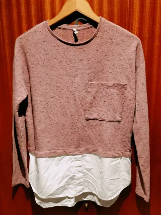Camiseta S/M manga larga efecto 2 en 1